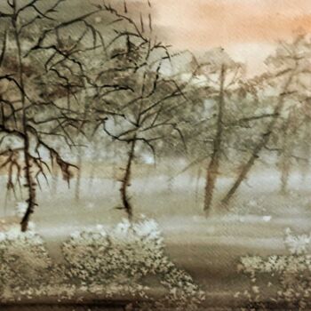 Картина под названием "Лес" - Natasha Jur, Подлинное произведение искусства, Акварель