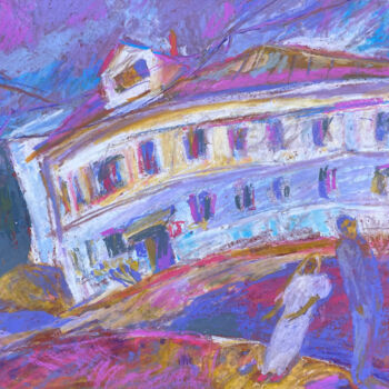 Dessin intitulée "House" par Natasha Kiryushkina, Œuvre d'art originale, Pastel