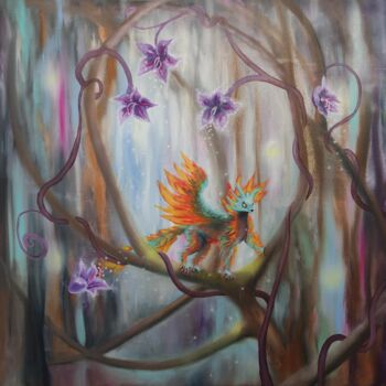 Картина под названием "Где-то в другом мире" - Natasha Korenek, Подлинное произведение искусства, Масло Установлен на Деревя…