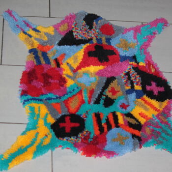 Arte tessile intitolato "Carpet Color Cow.Pa…" da Natasha Korets, Opera d'arte originale, Fibra tessile