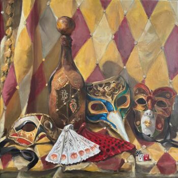 Pittura intitolato "The Carnival Is Over" da Natasha Kuryshin, Opera d'arte originale, Olio