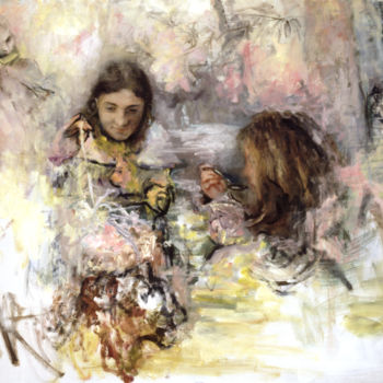 Painting titled "волшебный торт" by Natalia Rosenbaum, Original Artwork, Oil