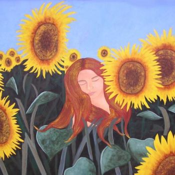 Schilderij getiteld "Sunflower dream" door Natasha Tatta, Origineel Kunstwerk