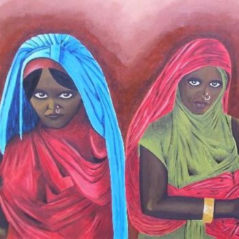 Schilderij getiteld "Women  of  Beni  Am…" door Natasha Tatta, Origineel Kunstwerk