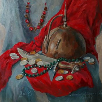 Painting titled "Still life with hel…" by Shtainfeld-Borovkov Nataly, Original Artwork, Oil