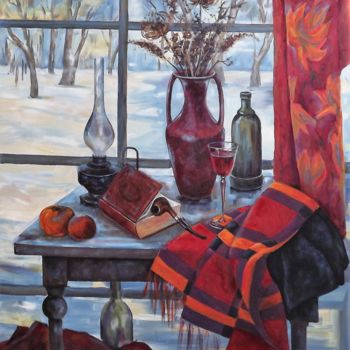 Painting titled "Still life winter" by Shtainfeld-Borovkov Nataly, Original Artwork, Oil