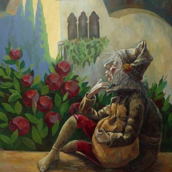 Painting titled "Doll travelind in M…" by Shtainfeld-Borovkov Nataly, Original Artwork, Oil