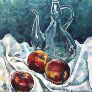 Painting titled "Still life with jug…" by Shtainfeld-Borovkov Nataly, Original Artwork, Oil