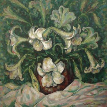 Painting titled "Lily" by Shtainfeld-Borovkov Nataly, Original Artwork, Oil
