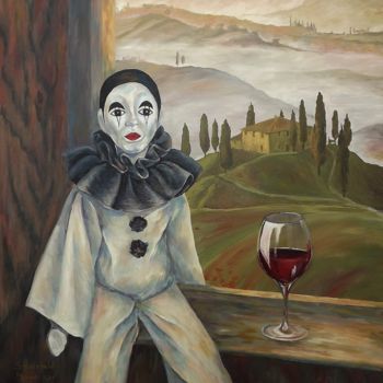 Malerei mit dem Titel "Doll in Tuscany" von Shtainfeld-Borovkov Nataly, Original-Kunstwerk, Öl