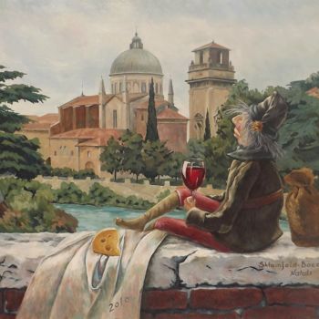 Malerei mit dem Titel "Doll in Verona" von Shtainfeld-Borovkov Nataly, Original-Kunstwerk, Öl