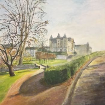 Pintura intitulada "Le château de Pau" por Nathalie De Courrèges, Obras de arte originais, Acrílico