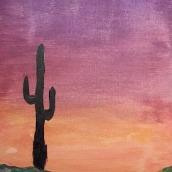 Painting titled "Paysage de Desert" by Nate, Original Artwork, Acrylic