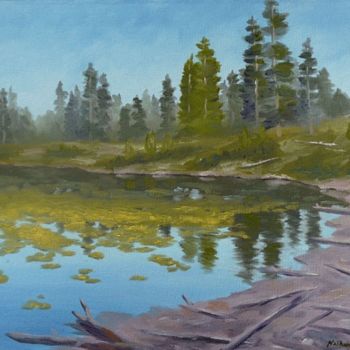Painting titled "Lilies on the Lake" by Nathan Gagner, Original Artwork