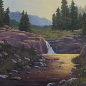 Pittura intitolato "Sunset Falls" da Nathan Gagner, Opera d'arte originale