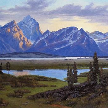 Painting titled "Sunrise Over The Te…" by Nathan Gagner, Original Artwork, Oil