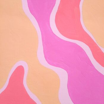 Malerei mit dem Titel "Pink Painting Origi…" von Natelly Gree, Original-Kunstwerk, Öl Auf Keilrahmen aus Holz montiert