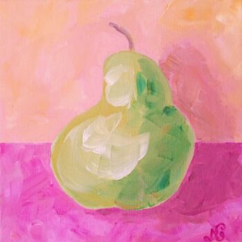 Painting titled "Pear Oil Painting O…" by Natelly Gree, Original Artwork, Oil
