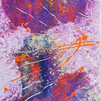 Painting titled "PURPLE ORANGE" by Natha, Original Artwork, Acrylic Mounted on Wood Stretcher frame