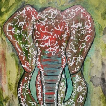 Painting titled "Elefante Street" by Nathalia Najero, Original Artwork, Acrylic