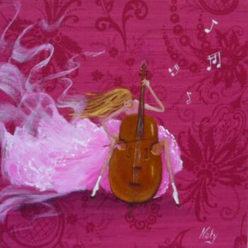 「La violoncelliste」というタイトルの絵画 Nathalie Armandによって, オリジナルのアートワーク, オイル