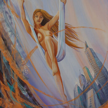 Painting titled "La liberté" by Nathalie Armand, Original Artwork, Oil