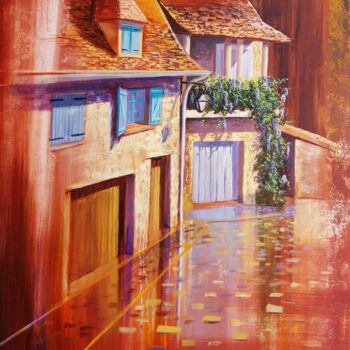 Peinture intitulée "Navarrenx quartier…" par Nathalie Armand, Œuvre d'art originale, Acrylique