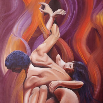 Painting titled "Danseurs contempora…" by Nathalie Armand, Original Artwork, Oil