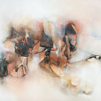 Painting titled "Premières lueurs" by Nathalie Bardyn, Original Artwork, Acrylic