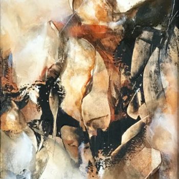 Pittura intitolato ""Incandescence"" da Nathalie Bardyn, Opera d'arte originale, Acrilico