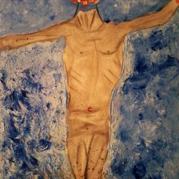 Painting titled "CHRIST UNIVERSEL." by Nathalie Bellanger, Original Artwork, Acrylic