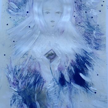 Painting titled "Marie, Reine des Ci…" by Nathalie Bellanger, Original Artwork, Acrylic