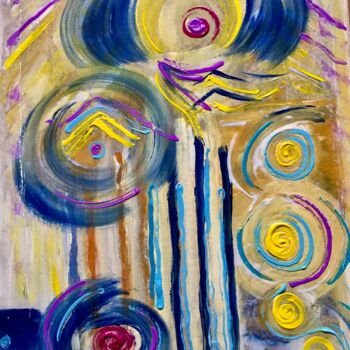 Painting titled "D’Or , de Bronze et…" by Nathalie Bellanger, Original Artwork, Acrylic