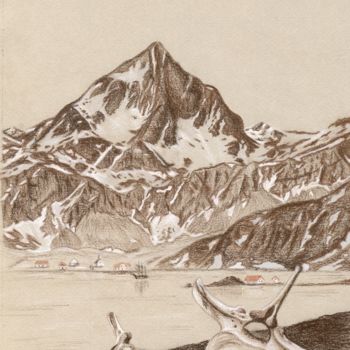 Desenho intitulada "Grytviken ou le dra…" por Nathalie Bernard, Obras de arte originais, Pastel