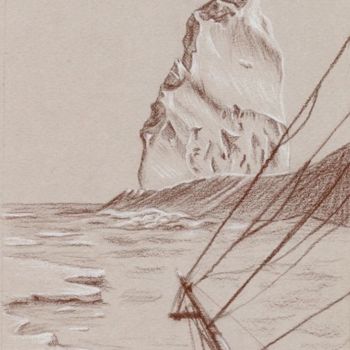 Disegno intitolato "Entrée au Pôle Sud" da Nathalie Bernard, Opera d'arte originale, Pastello