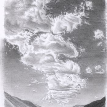 Tekening getiteld "Ciel de Mongolie" door Nathalie Bernard, Origineel Kunstwerk, Grafiet