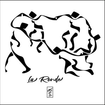 Digital Arts με τίτλο "La Ronde | Calligra…" από Nathalie Bourré (TinaRebou), Αυθεντικά έργα τέχνης, 2D ψηφιακή εργασία Τοπο…