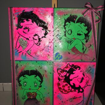 Painting titled "BETTY FAIT SON SHOW" by Nathalie Chabran (Nathline), Original Artwork, Acrylic