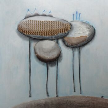 Malarstwo zatytułowany „Maison” autorstwa Nathalie Cirino, Oryginalna praca, Akryl Zamontowany na Drewniana rama noszy