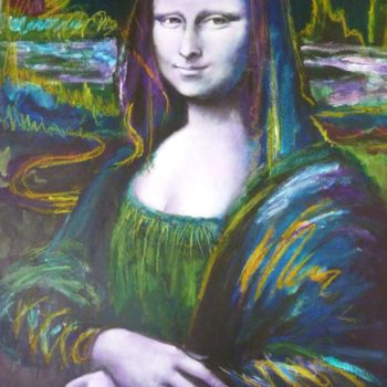 Malerei mit dem Titel "Mona Lisa" von Nathalie Coquel Duvillier, Original-Kunstwerk, Acryl