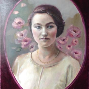 Painting titled ""Rose"" by Nathalie Coquel Duvillier, Original Artwork, Oil