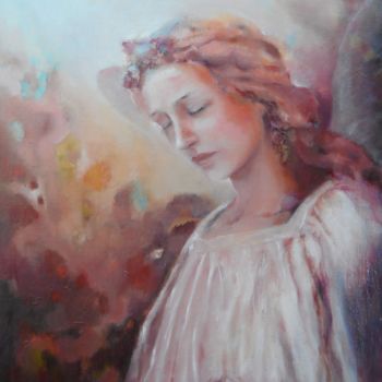 Pittura intitolato ""Ange"" da Nathalie Coquel Duvillier, Opera d'arte originale, Olio