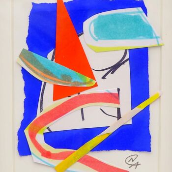「M1 - Collage flotta…」というタイトルのコラージュ Nathalie Cuvelier Abstraction(S)によって, オリジナルのアートワーク, コラージュ