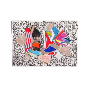 Collagen mit dem Titel "Fragments taire" von Nathalie Cuvelier Abstraction(S), Original-Kunstwerk, Collagen