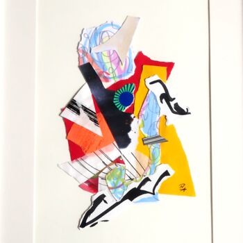 Κολάζ με τίτλο "Free Jazz 4" από Nathalie Cuvelier Abstraction(S), Αυθεντικά έργα τέχνης, Κολάζ