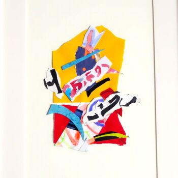 Colagens intitulada "Free Jazz 7" por Nathalie Cuvelier Abstraction(S), Obras de arte originais, Colagens