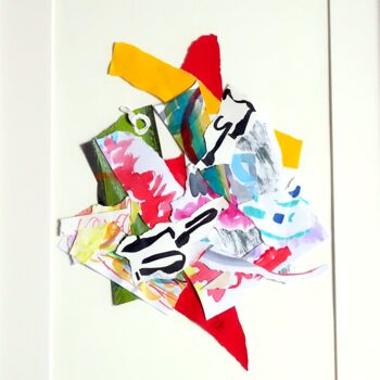 Κολάζ με τίτλο "Free Jazz 9" από Nathalie Cuvelier Abstraction(S), Αυθεντικά έργα τέχνης, Κολάζ
