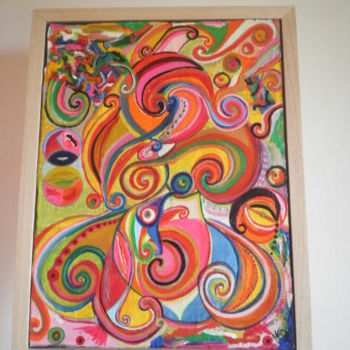 Painting titled "Spirales" by Nathalie Dieu, Original Artwork, Acrylic