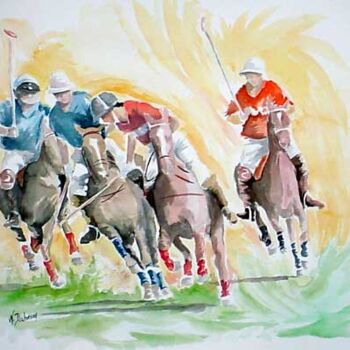 Painting titled "Le Polo" by Nathalie Dubreucq Carlier, Original Artwork