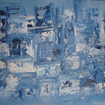 Painting titled "Blue Division" by Nathalie Dugarin Desaulty, Original Artwork
